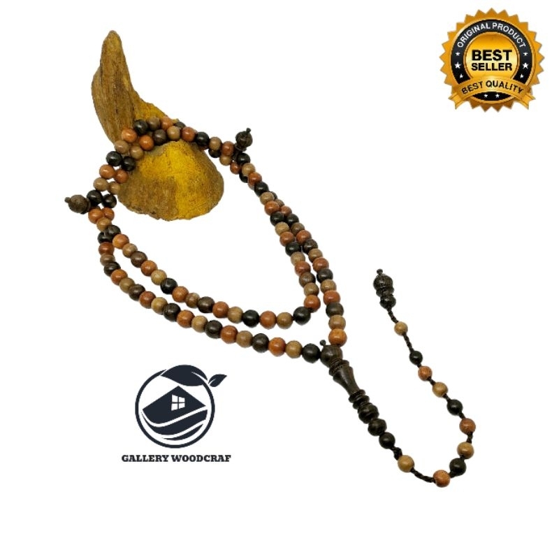 Tasbih dan Gelang Kayu KDS(Kalimasada, Dewandaru, Setigi) size 6mm 8mm asli original