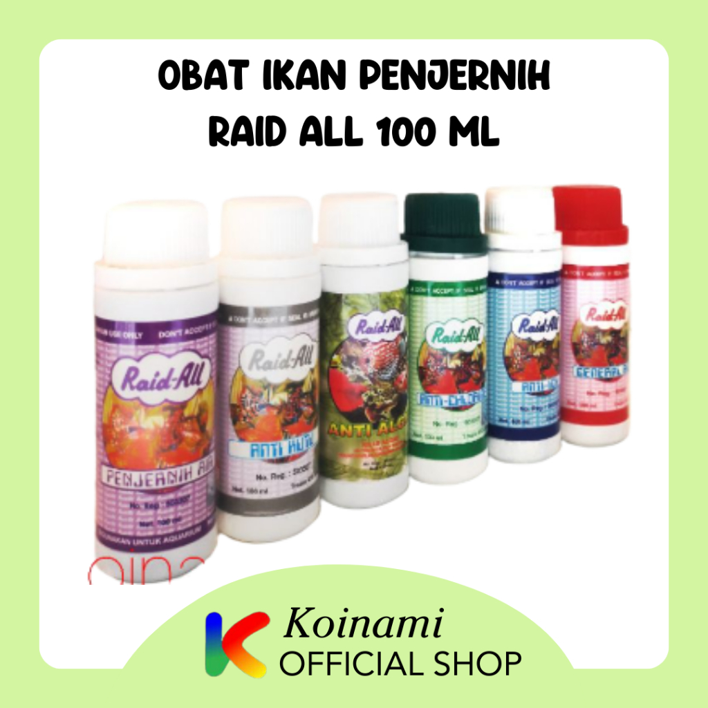 RAID ALL 100 ml OBAT IKAN  PENJERNIH AIR / ANTI ICH / ANTI CHLORINE / ANTI ALGAE  KUTU / GENERAL RIO