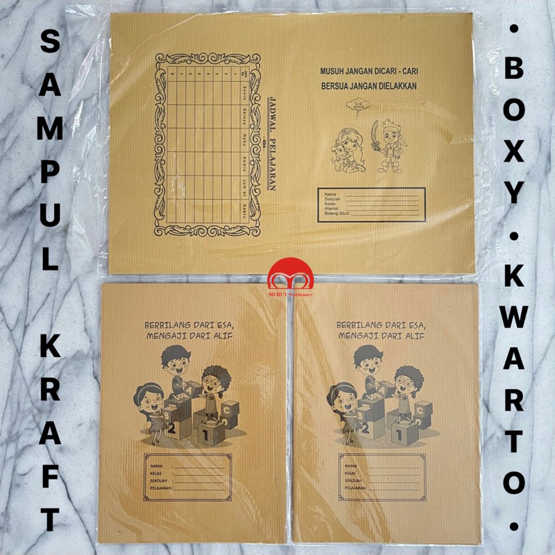 

Sampul Buku Coklat Polos Kertas Kraft Samson Kwarto Boxy 20 dan 80 Lembar