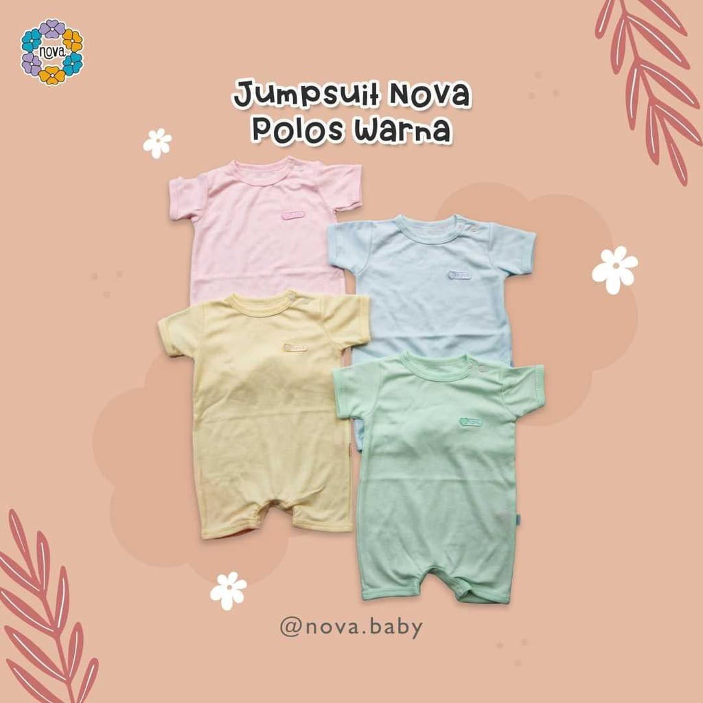 Nova Jumper Segiempat / Baju Kodok Bayi Polos Warna