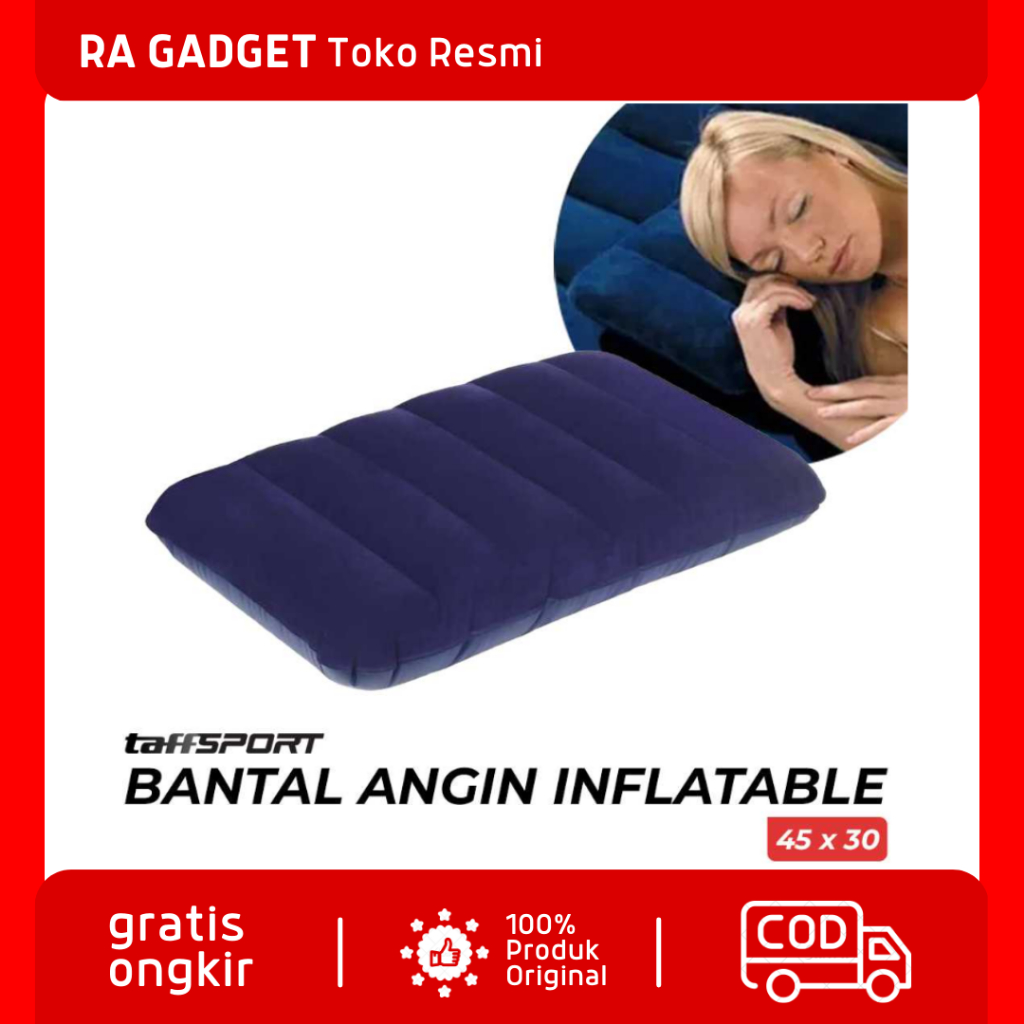 Bantal Angin Inflatable PVC Ringan High Rest / Bantal Angin Tiup Dewasa Jumbo Besar Matras Lipat Pij