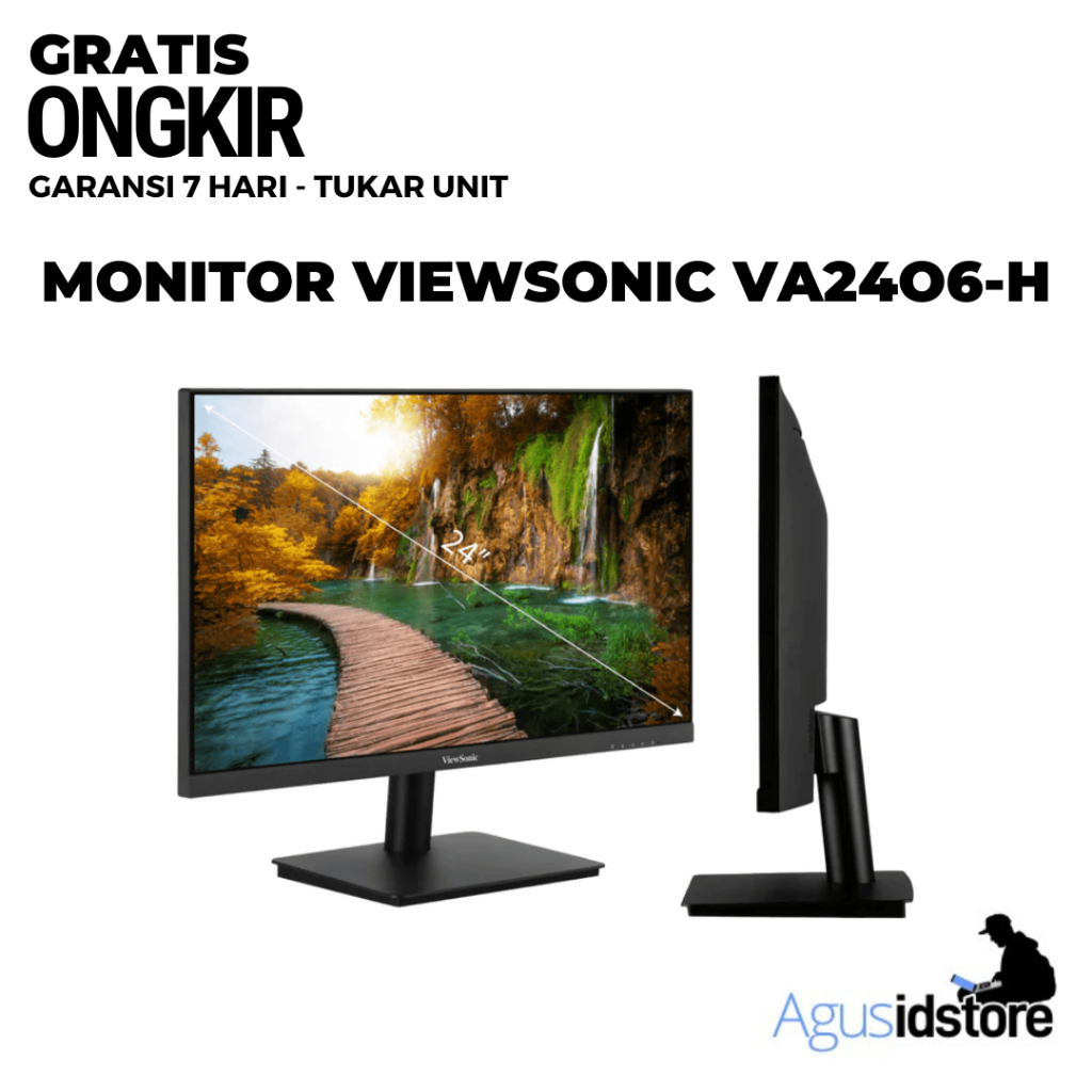 Monitor LED / Monitor Viewsonic VA2406 - H 24 Inch / VA 1080p VGA HDMI Audio Out VESA - Original