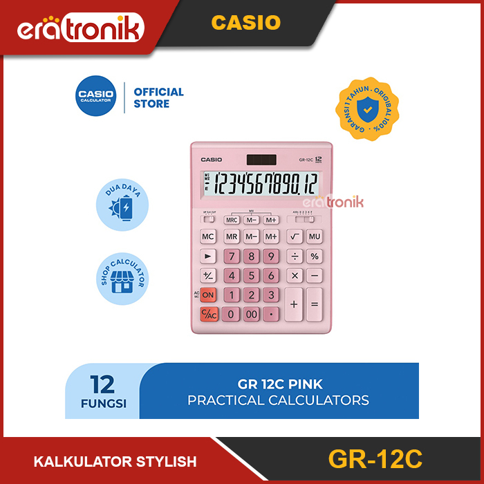 

Kalkulator Casio GR-12C Pink Kalkulator Stylish Kalkulator Colorful