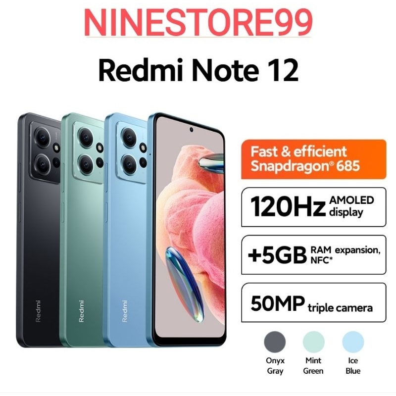 XIAOMI REDMI NOTE 12 RAM 4/128 &amp; 6/128 &amp; 8/128 GB BARU GARANSI RESMI