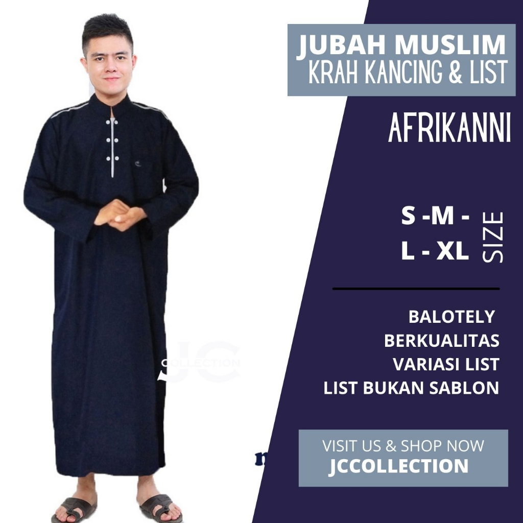 Jubah Muslim Afrikanni Variasi Kancing Hidup - JCCollections