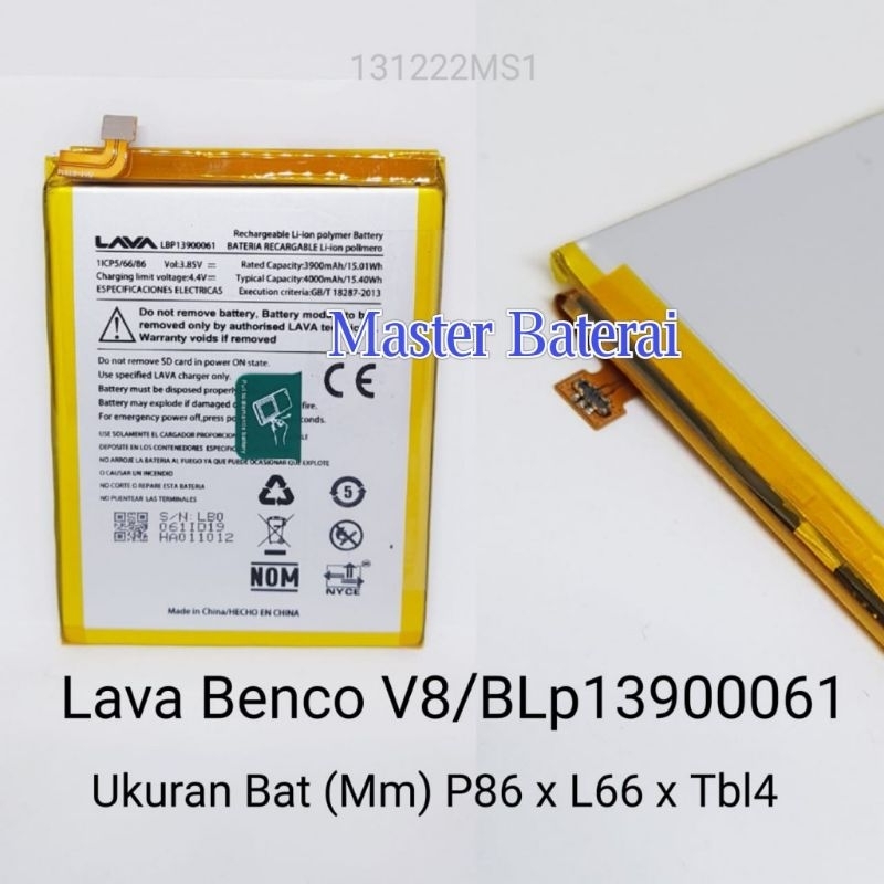 Baterai Original Lava Benco V8 Lava Iris BencoV8 Kode Batrai BLp13900061