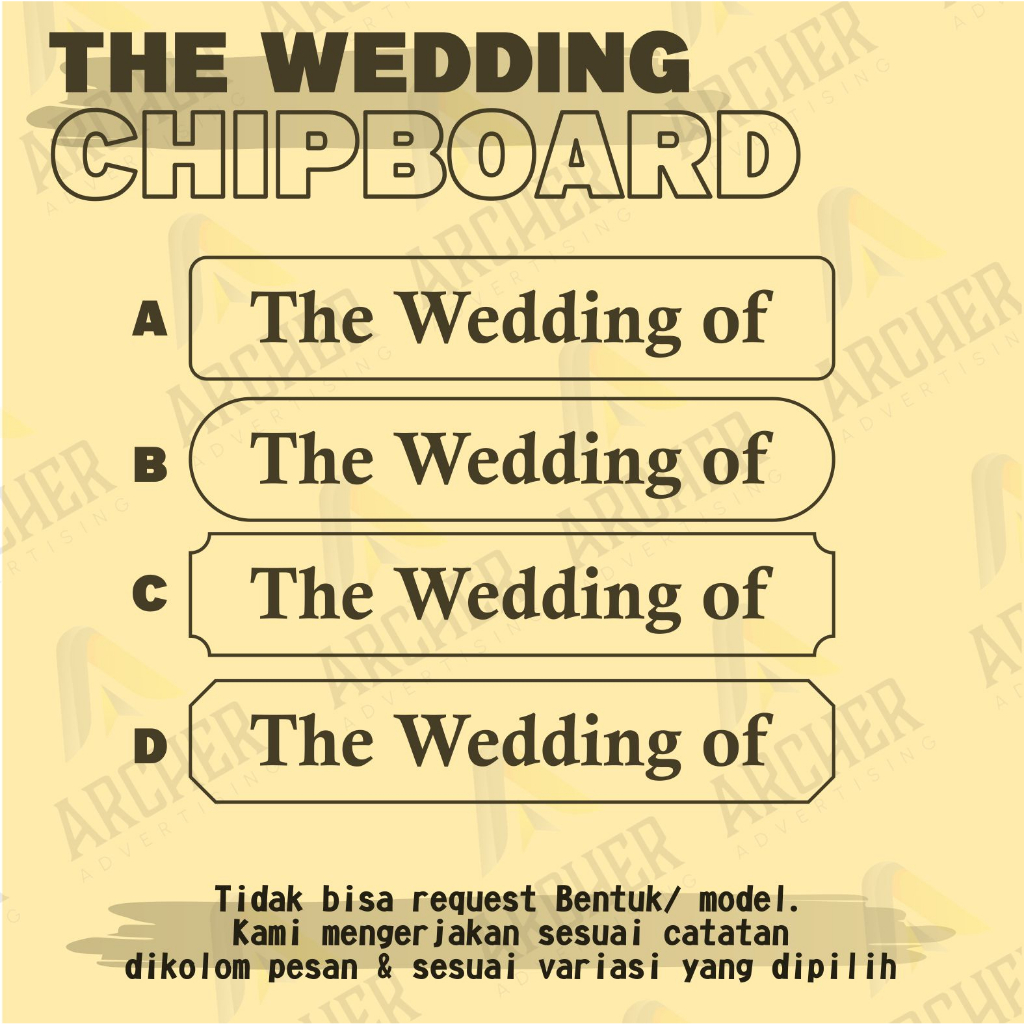 THE WEDDING CHIPBOARD PLYWOOD HIASAN MAHAR