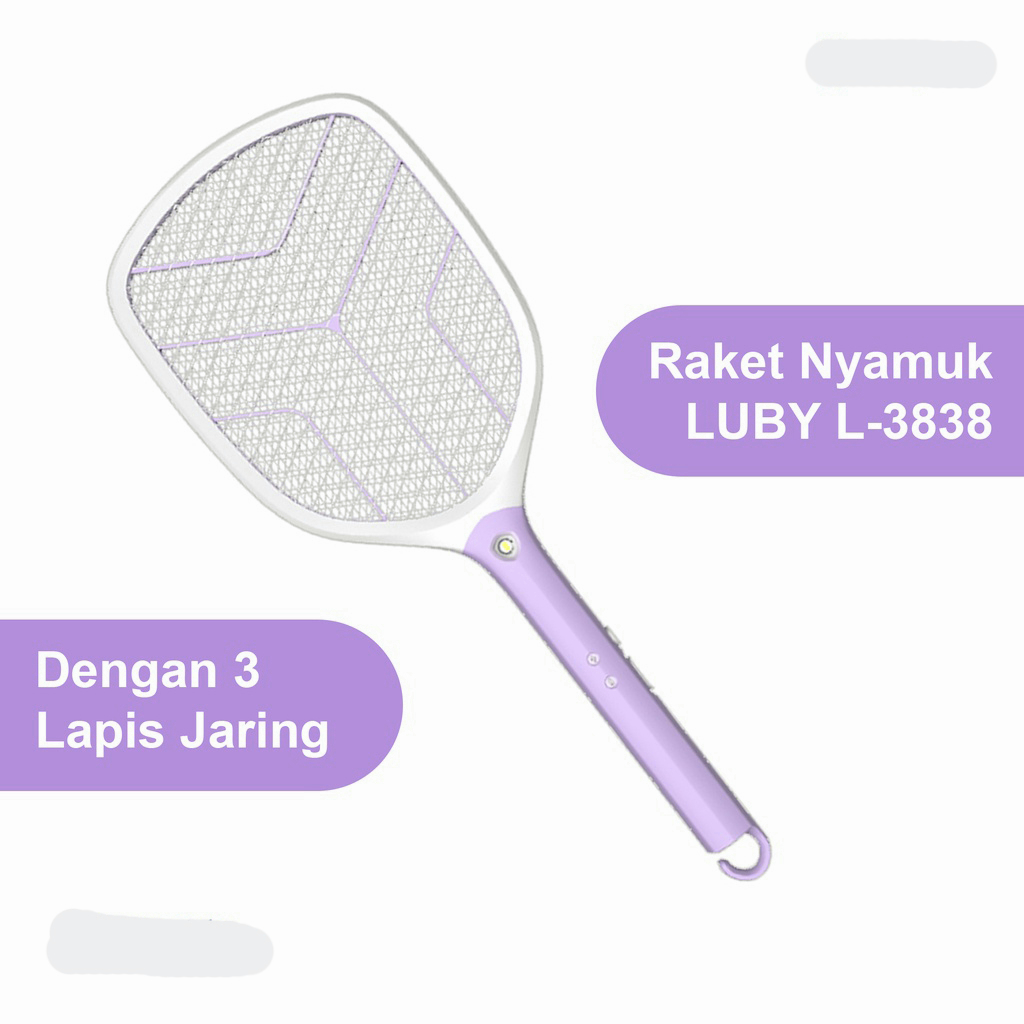 YUN Mall Luby Raket Nyamuk Luby tipe L-3838 / Pengisian USB