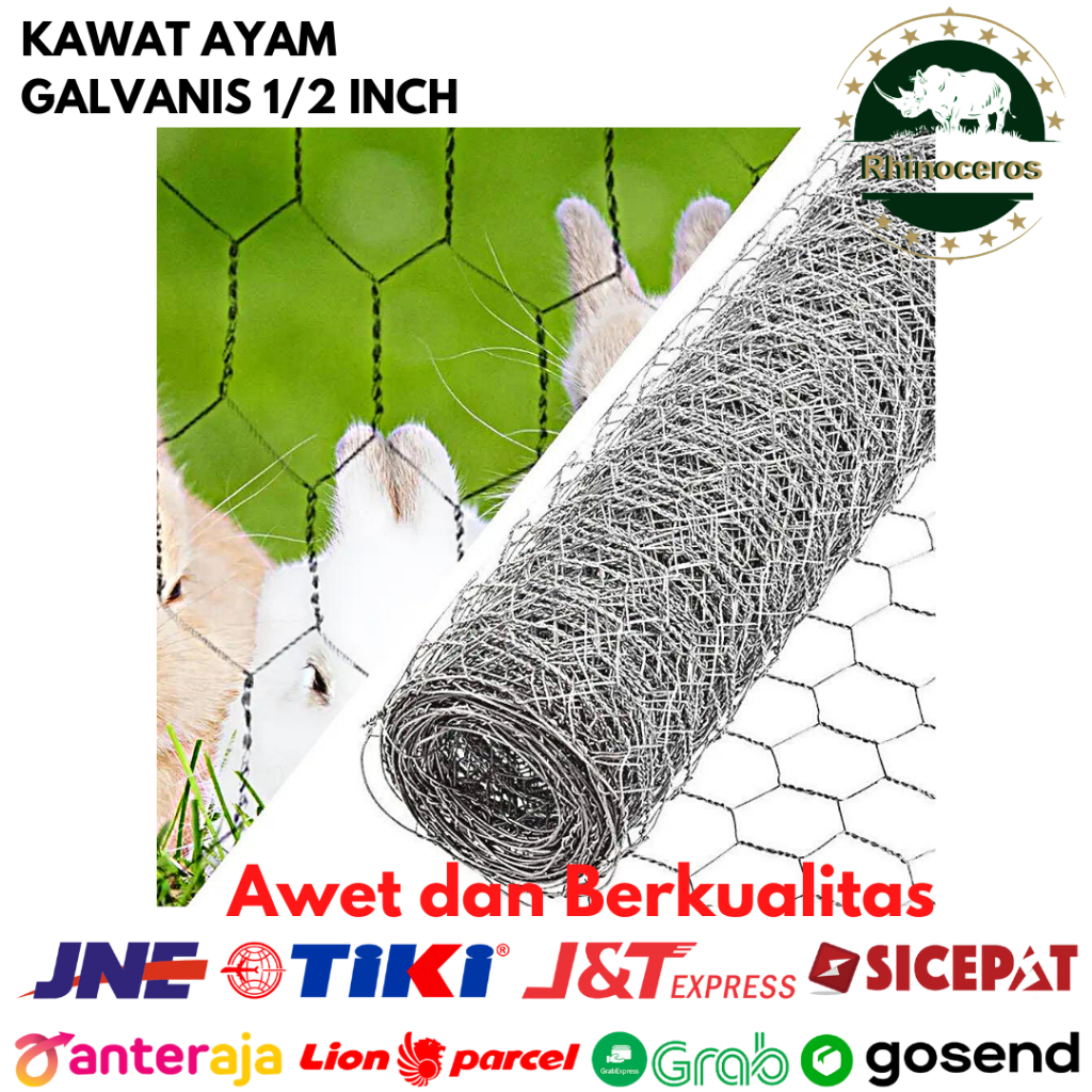 Kawat Ayam Kandang Taman Galvanis Hexagonal Chicken Wire Mess 1/2inch