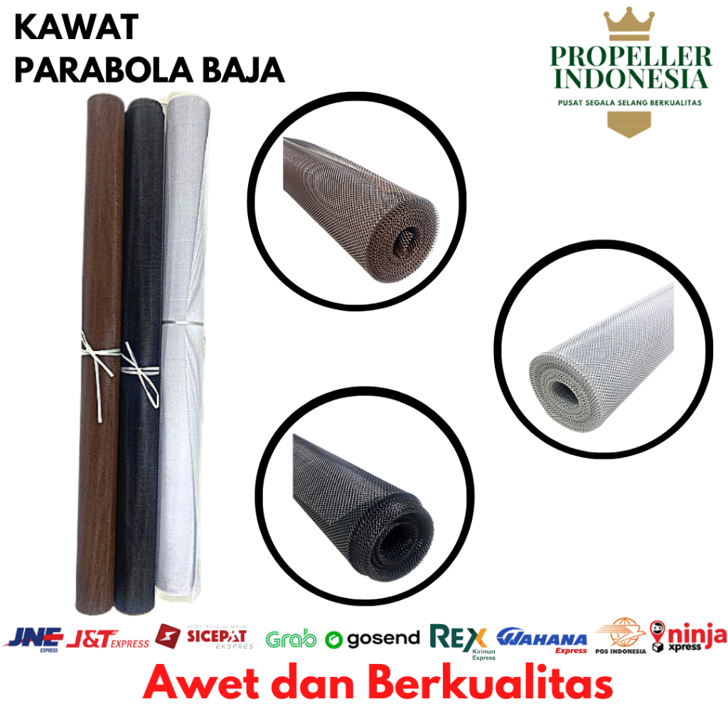 Kawat Nyamuk Kasa Nyamuk Baja Kawat Parabola Warna Putih Cokelat Hitam