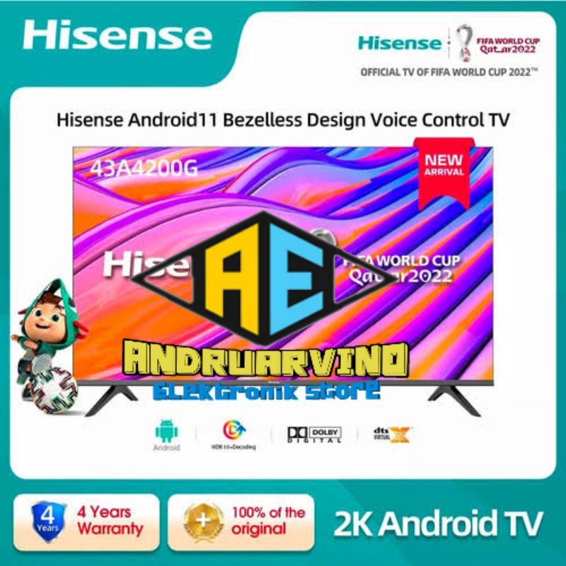Hisense Led Android TV 43 Inch 43A4200G Digital Android TV