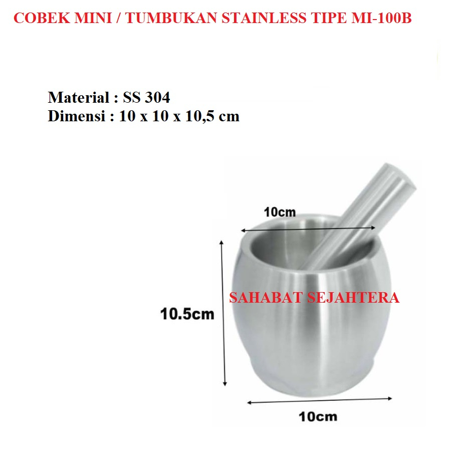 Cobek Mini / Tumbukan Stainless TIPE MI-100B / MI 100B / MI100B