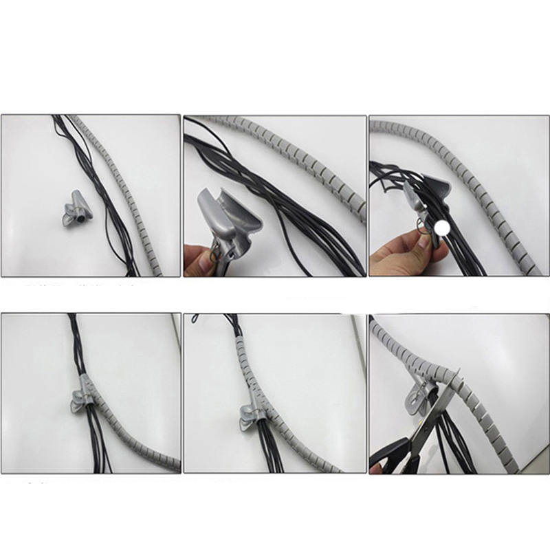 Cable Wrap Spiral Organizer Pelindung Kabel Spiral Tube 10mm /28mm Pembungkus Kabel Listrik Komputer