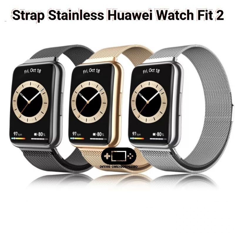 Strap Huawei Watch Fit 2 Tali Milanese Stainless Steel Loop