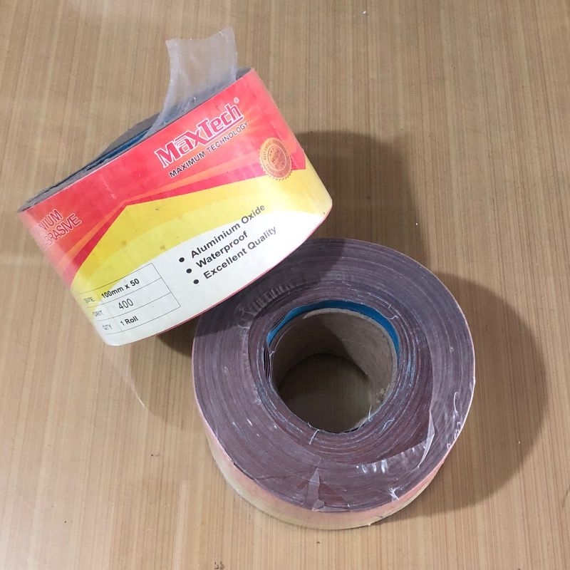 amplas roll meteran grit 60 150 400 maxtech/ amplas roll 100mm x 50/ amplas roll kain meteran/ ampla