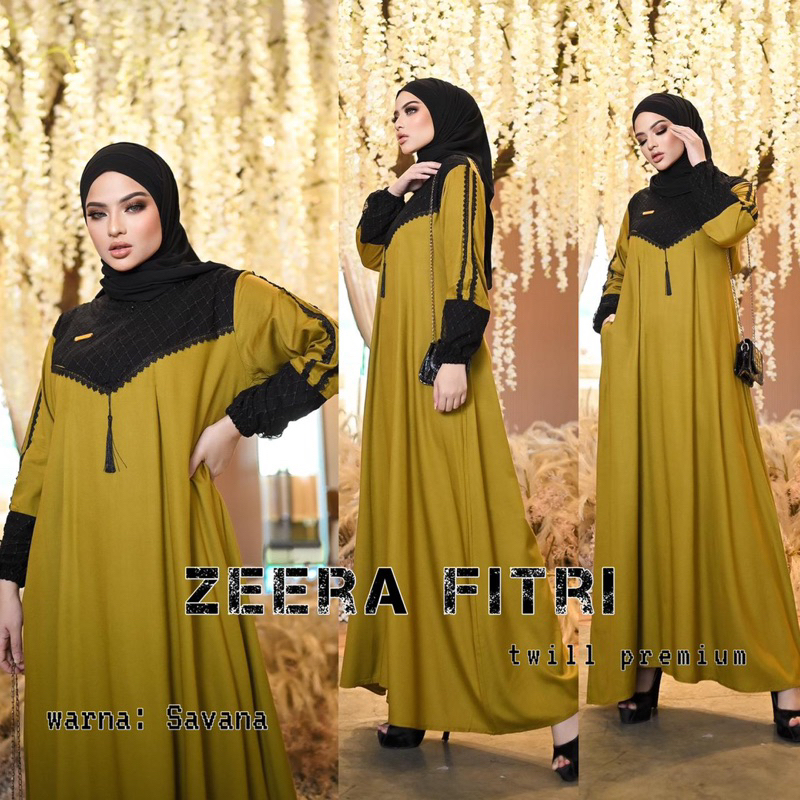 Daster Arab Zeera FITRI Maxi Dress Gamis Rayon Twill Premium