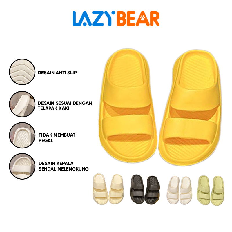 Lazy Bear Sandal Slip On / H36 Sendal Santai / Sandal Slop Wanita / Jalan Wanita/Sendal Jelly Korea Import Anti Licin