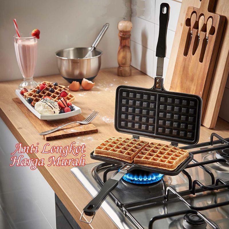 Bestseller! Cetakan kue Waffle Croffle Maker - Tempat buat Wafel Roti Donat Croissant Anti Lengket Marble coated belgian