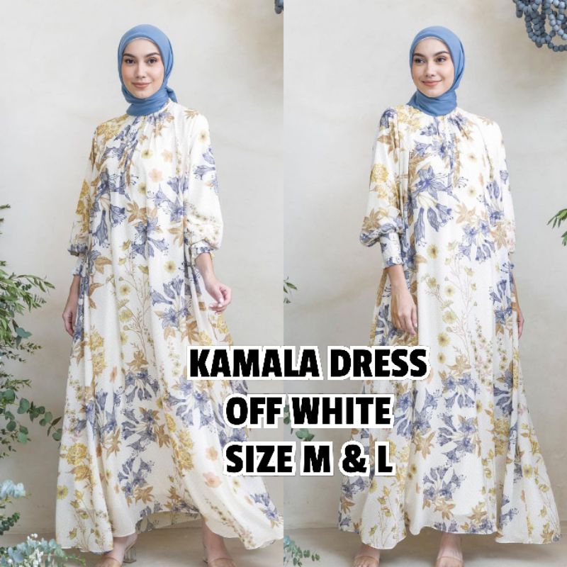 Siap kirim Kamala dress heaven lights HL / kamala dress off white size L heaven lights / Kamala dres
