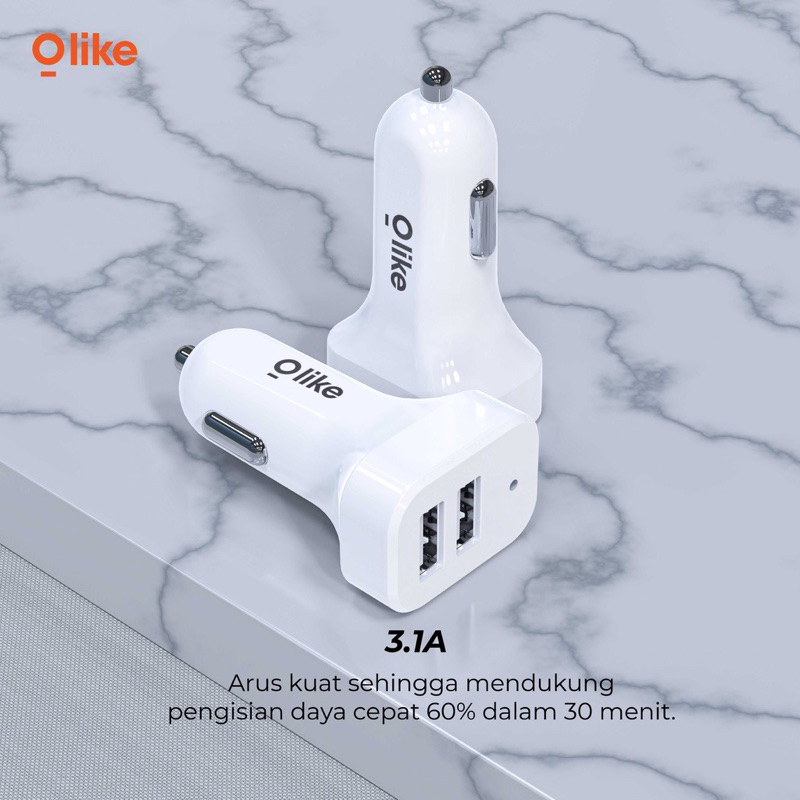 Olike R11 Car Charger 3.0 Quick Charge Travel Size Dual USB Port - Garansi 1 Tahun