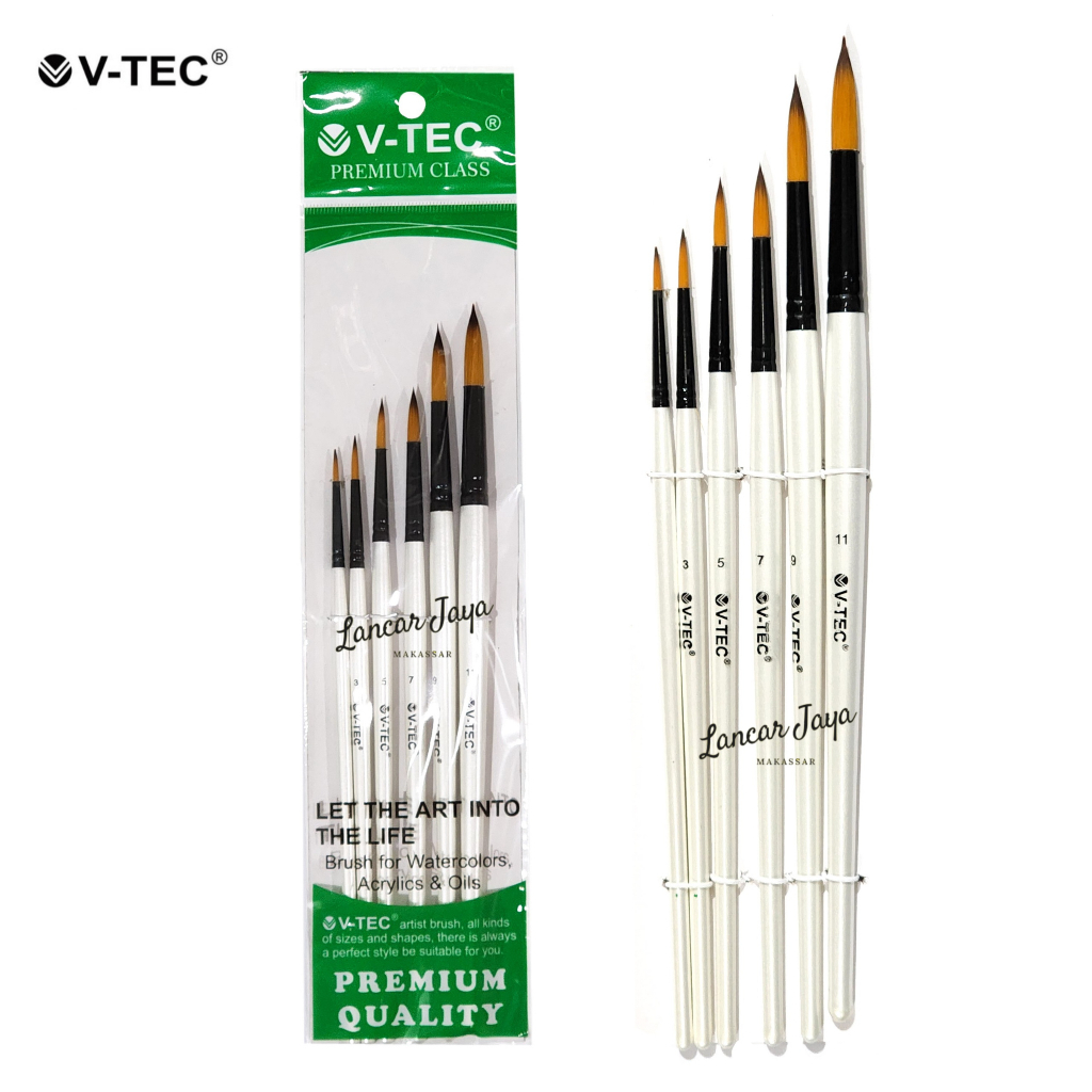 

Kuas Cat Air / Minyak / Acrylic Brush Set V-TEC A0018H-6A/6