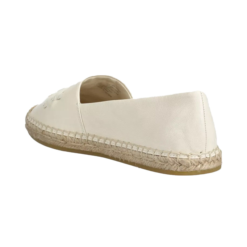 Try Burch Woven Double T Signature Calf Leather Espa Cream White