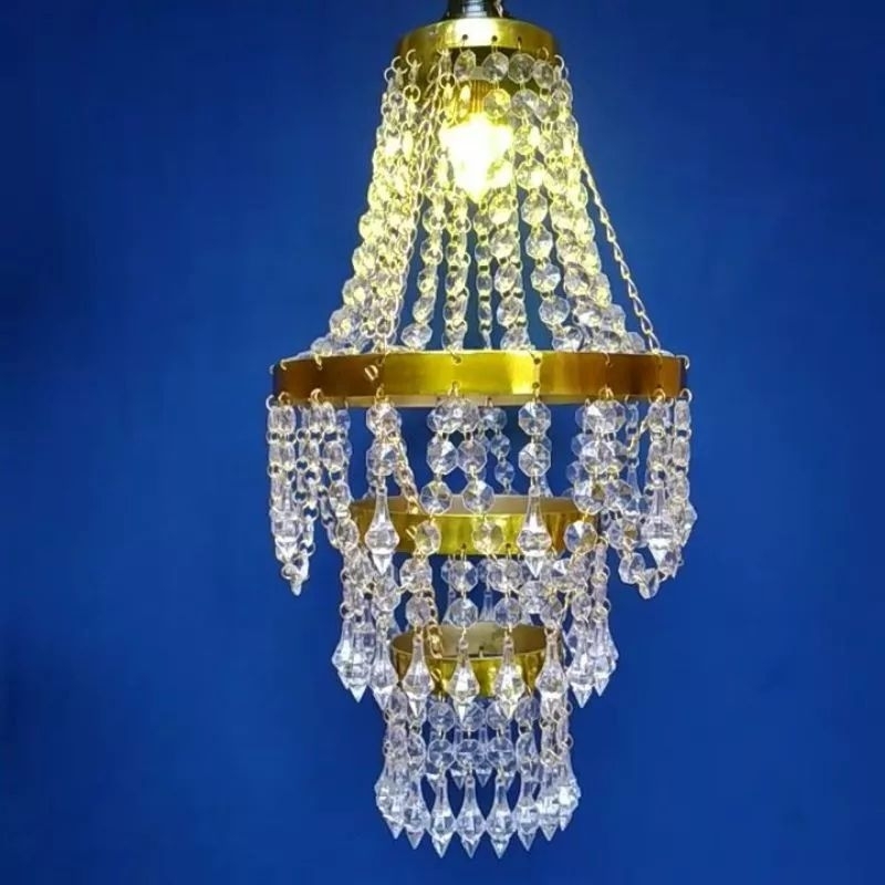 Lampu Kristal Gantung Lampu Cristal Gold