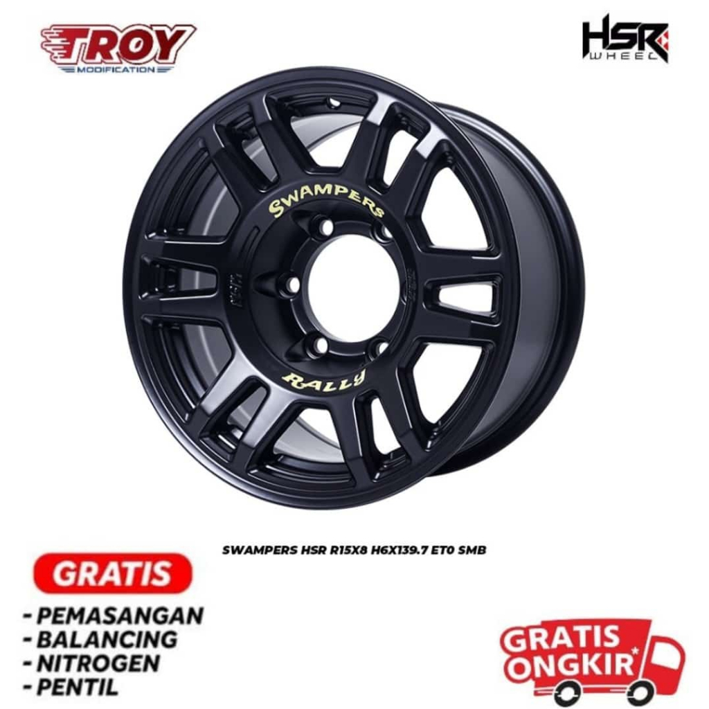 Velg Ring 15 Untuk Triton,Hilux,Fortuner,Pajero Velg HSR SWAMPERS R15