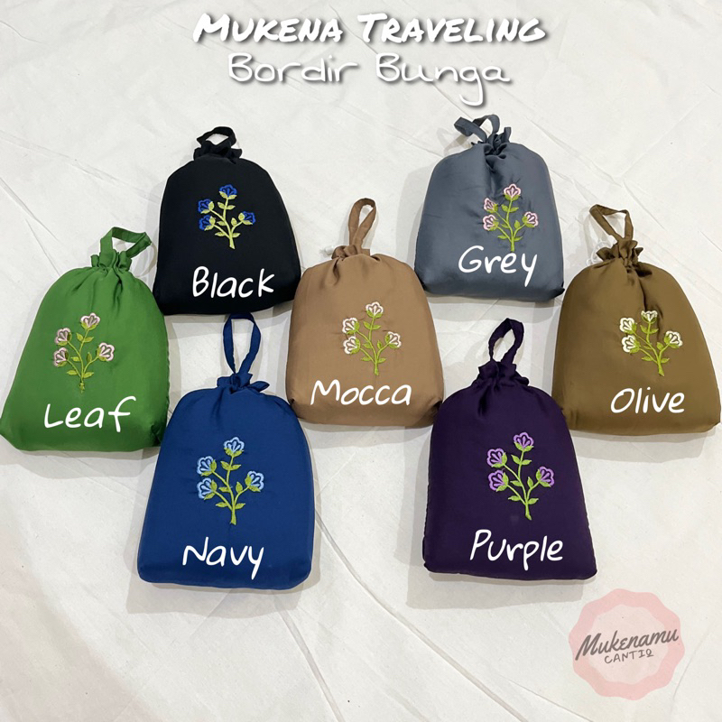 Mukena Traveling Pouch Bordir Bunga