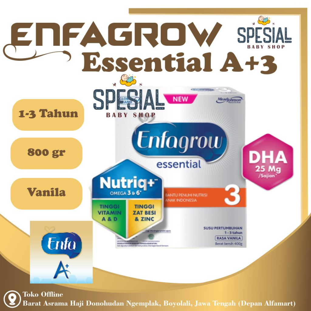 ENFAGROW ESSENTIAL 3(1-3TH) 800GR 400gr Enfagrow essential 4 enfamil 1 enfamil 2 0-6bulan 6-12 bulan