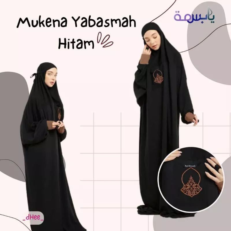 Mukena Basmah Hitam/ mukena/ mukena Hadramaut/ mukena Tarim/ mukena manset/ mukena yabasmah