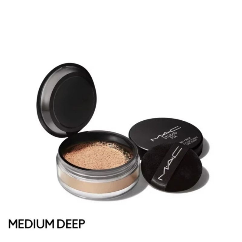 MAC studio fix weightless loose powder Medium Deep travel size mini size bedak tabur MAC bedak brand