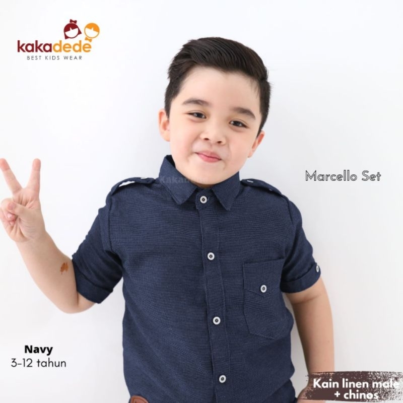 Ready ‼️ Set Kemeja Marcello by Kakadede Set Kemeja Anak Premium bisa COD