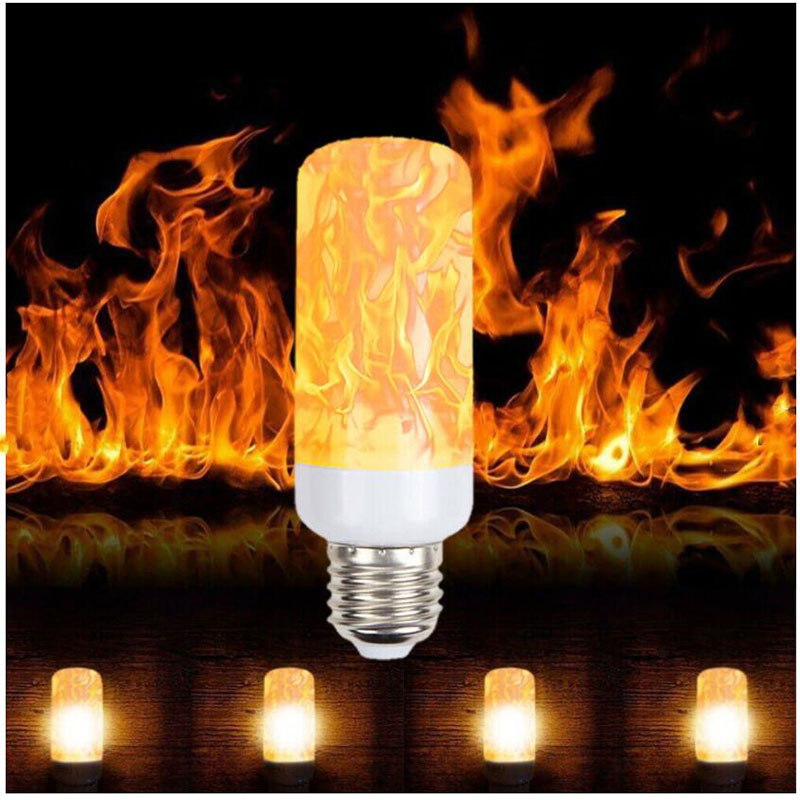 FLAME Bohlam Efek Api LED Dekorasi Lampu hias Antik Lilin obor api menyala 220V 9W E27 vintage lampu plafon dinding dan meja makan LED Flame Light Bulbs 4 Modes Party LED Flame Effect Light Simulation Fire Lights Bulb lilin natal dekorasi pohon natal