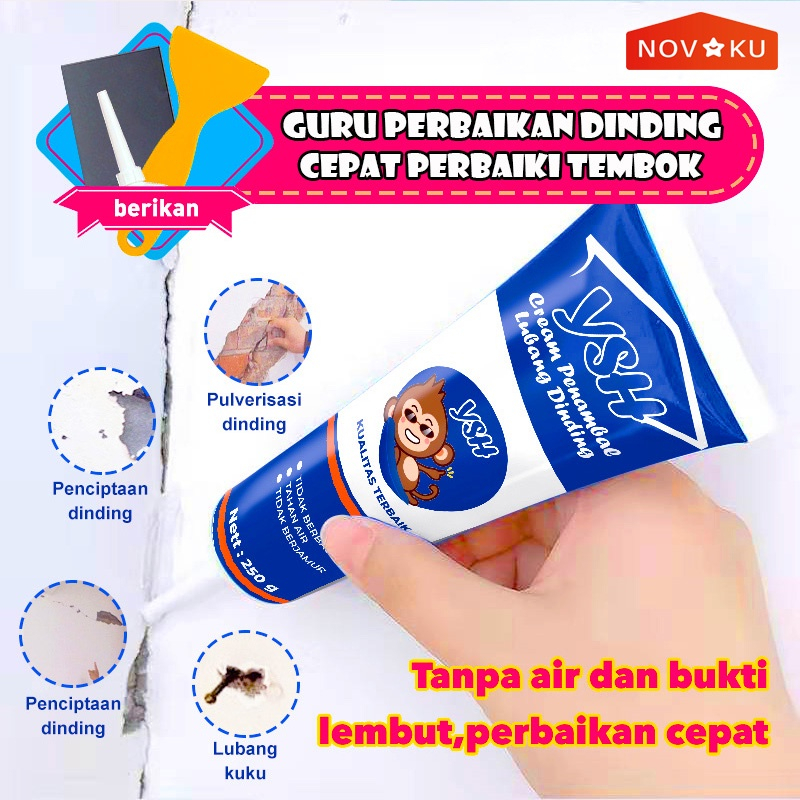 OKK Wall Repair Pasta Dempul Penambal Dinding Cream Instan Water Proof Krim Penambal Lubang Dinding Pasta Penambal Dinding Putih