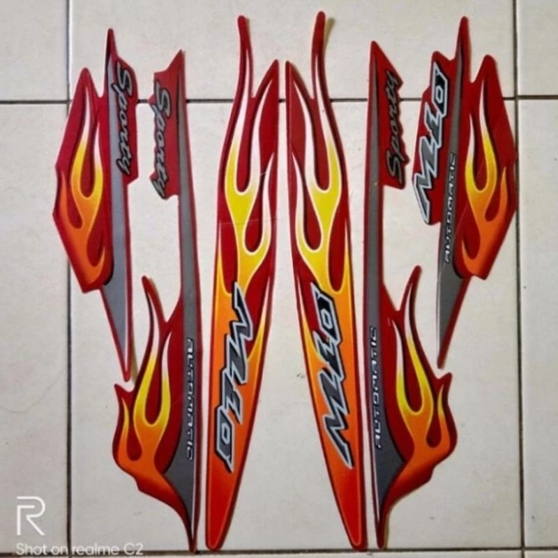 STRIPING MIO SPORTY MERAH MARON MARUN