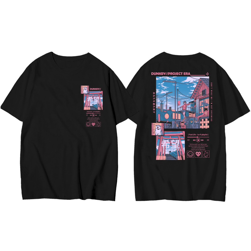 DUNKEY JP TOWN TSHIRT BLACK | KAOS PRIA DISTRO | TSHIRT PRIA