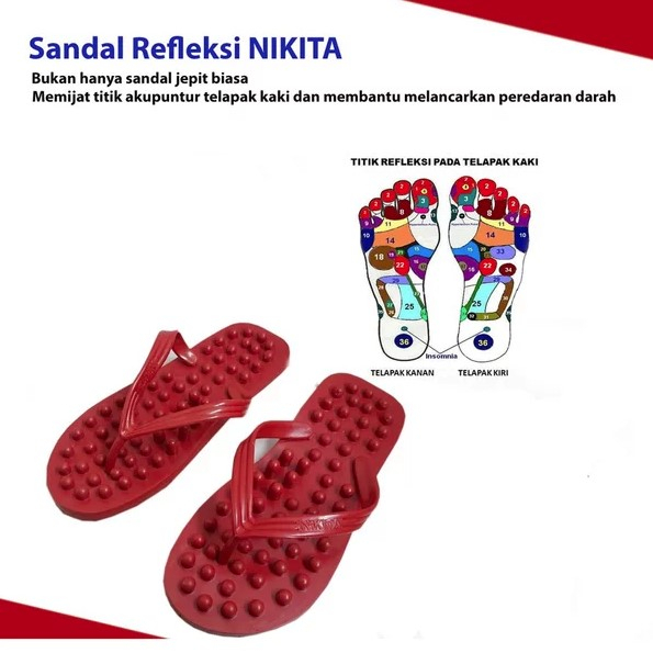 Sandal Jepit Sensori Terapi Kaki Jinjit Rematik Refleksi Akupuntur akupunktur kesehatan karet Lentur Nyaman dipakai