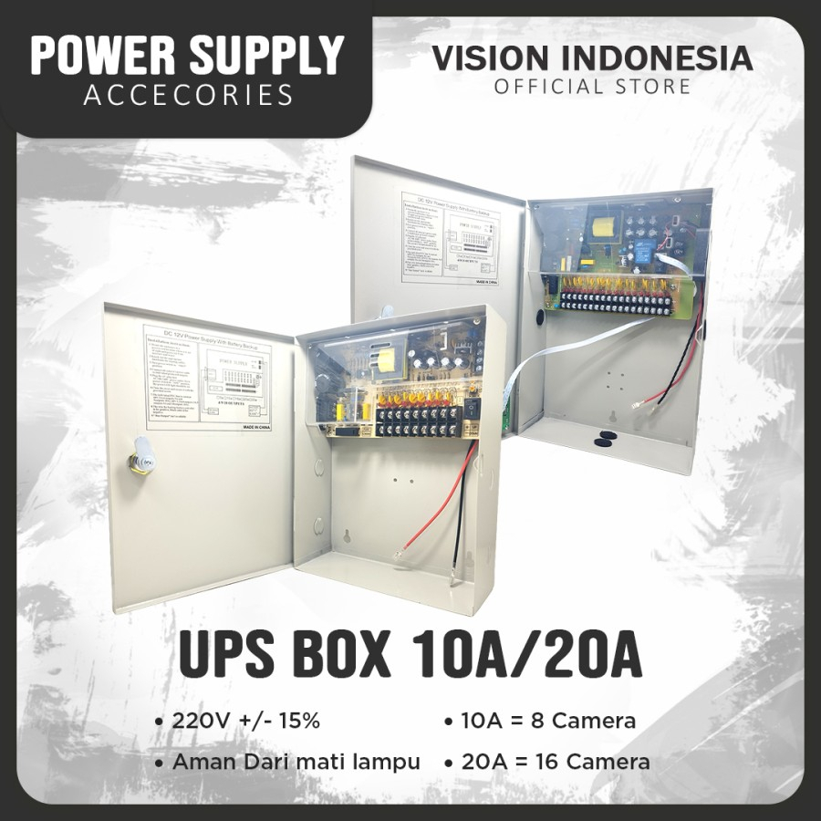 BOX POWER SUPPLY CCTV WITH BATTERY CHARGER - BOX POWER SUPPLY ACCESS