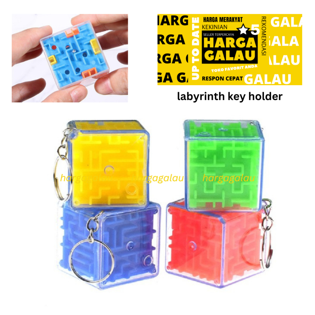 labyrinth key holder 3cm 1pcs / Gantungan Kunci Labirin Mini / Mainan Teman Waktu Gabut Keychain Maze Cube Toys