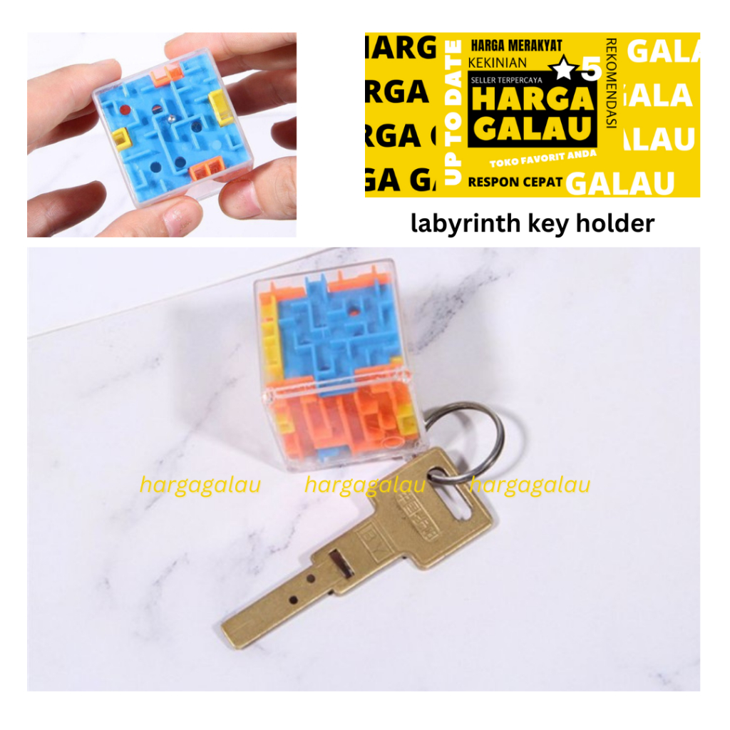 labyrinth key holder 3cm 1pcs / Gantungan Kunci Labirin Mini / Mainan Teman Waktu Gabut Keychain Maze Cube Toys