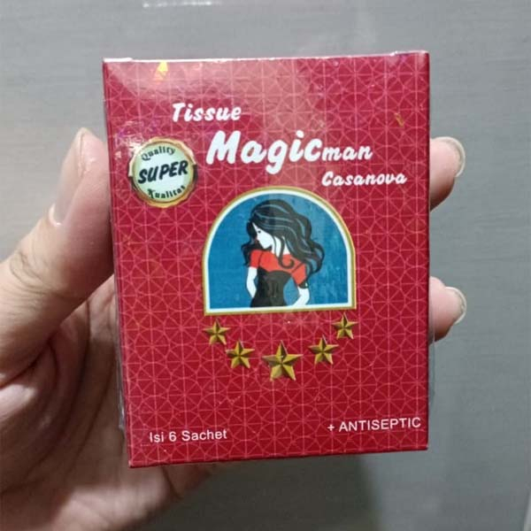 [1 PACK = 6 SACHET] [KEMENKES] Tisu Magic Man Original isi 6 Sachet Tissue Super Magic Power Tissu | Tissue Magic Man Super Casanova