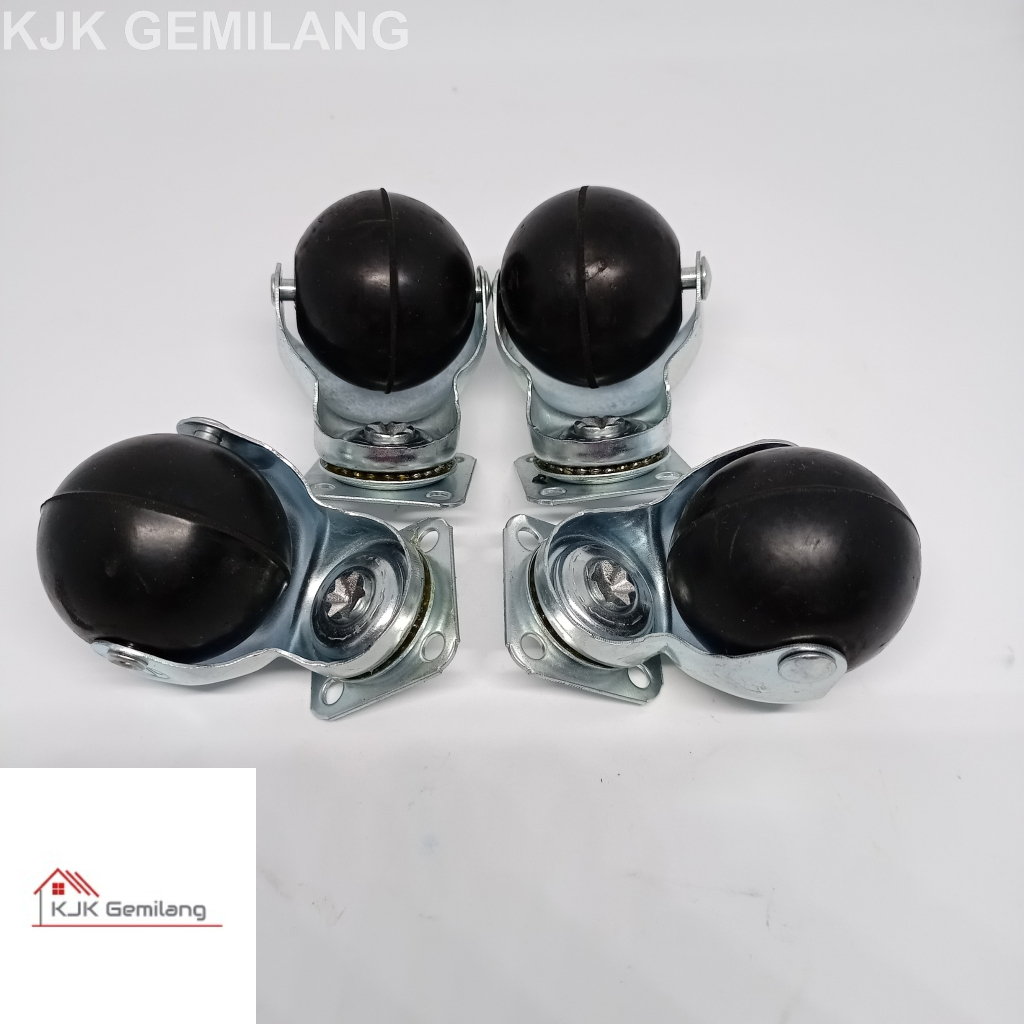 Roda Caster Bulat Hitam tg 50 Roda Bulat  Roda Etalase