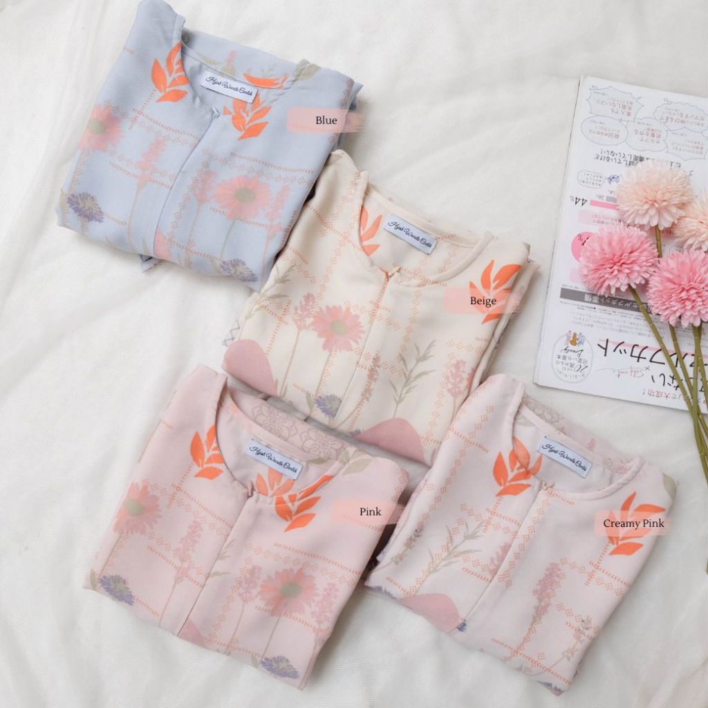 Hijabwanitacantik - Marwa Dress Dewasa MW34.3 Pink | Dress Printing Exclusive | Gamis Motif Premium-6