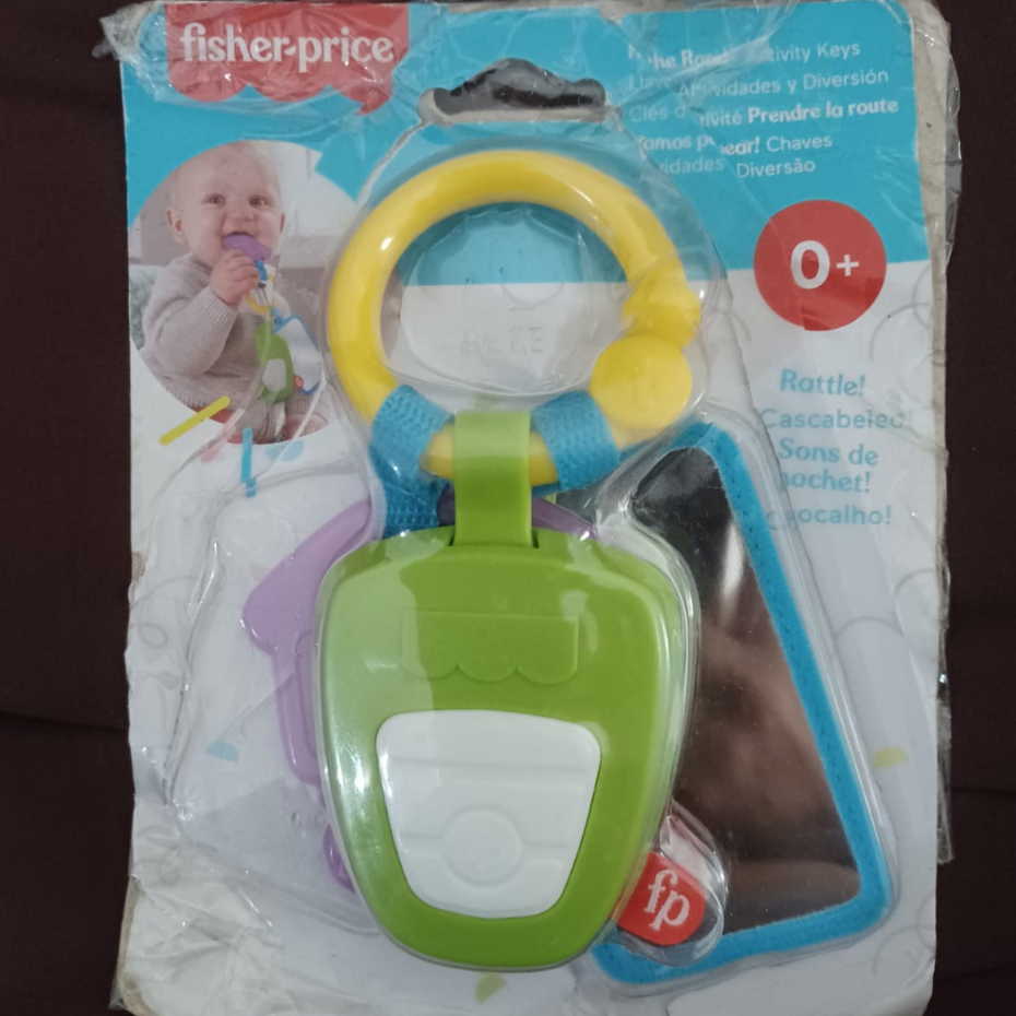 Sale Not Perfect Mainan Bayi Fisher-Price Hit The Road Activity Keys, take-Along Baby Rattle and Teething Toy with Mirror