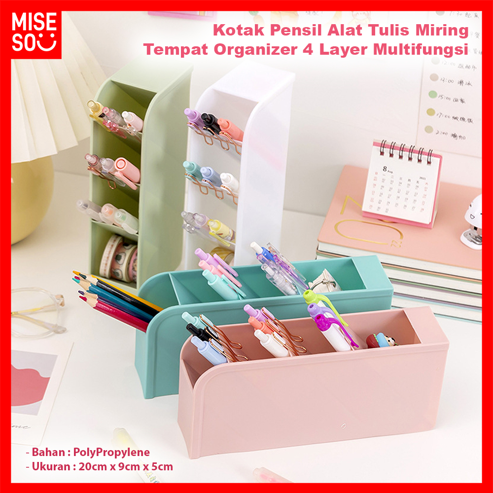 

Tempat Organizer 4 Layer Kotak Pensil Miring Multifungsi Alat Tulis Rumah Kantor Make Up ℳ 933