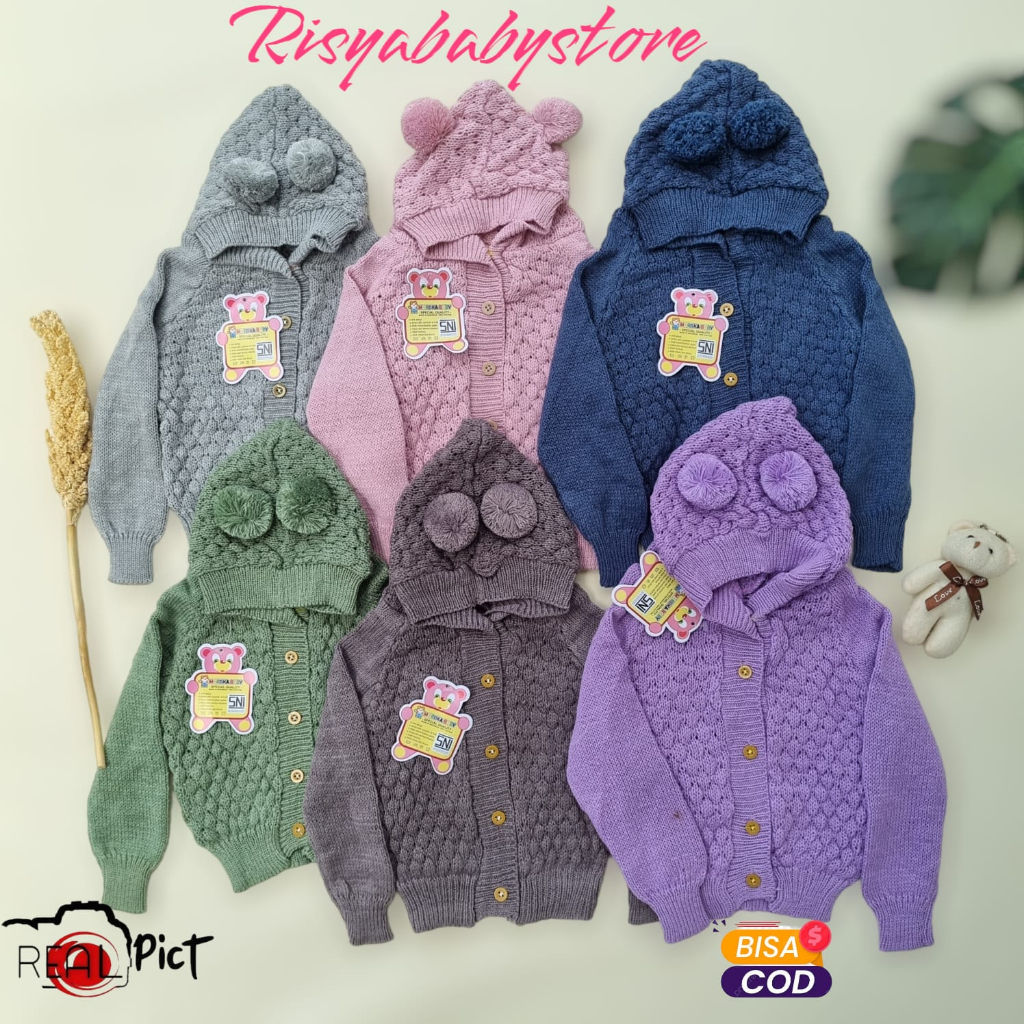 Jaket rajut bayi perempuan 0-12 bulan sweater anak cewek