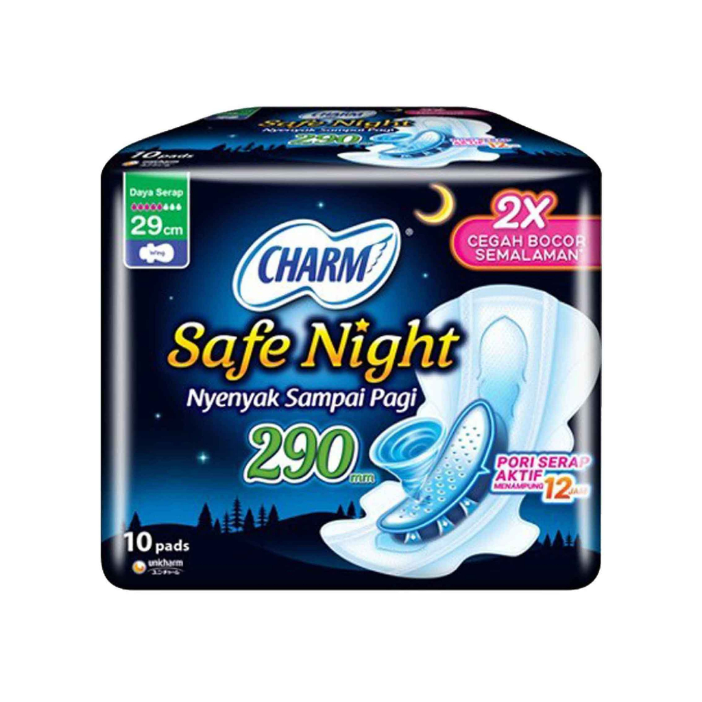 Charm / Safe night / 290mm / 10 pads  / Pembalut