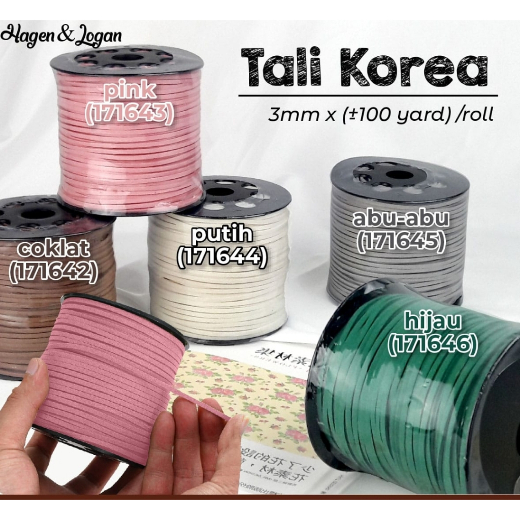 

tali korea eceran per meter lebar 3 mm hampers