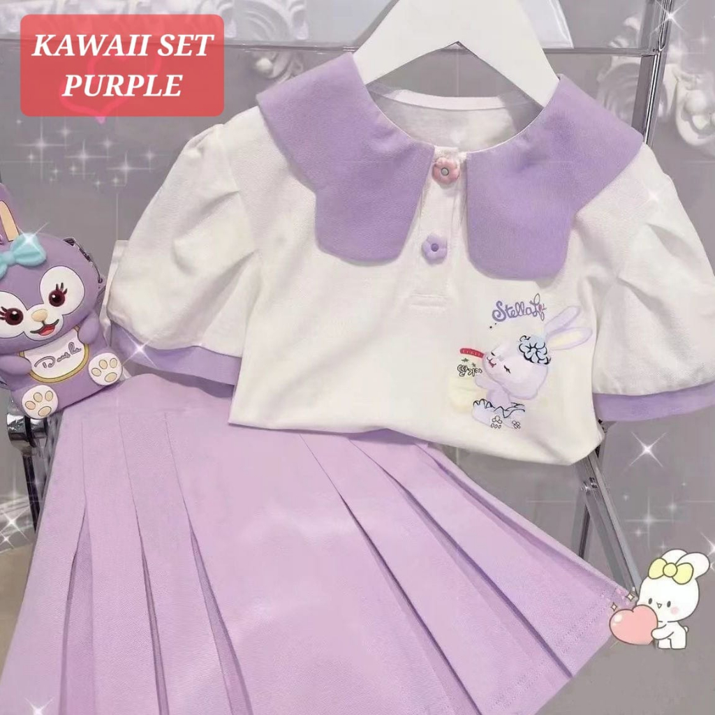 KAWAII SET BAJU SETELANA ANAK PEREMPUAN FASHION KOREA IMPORT SAILOR LUCU